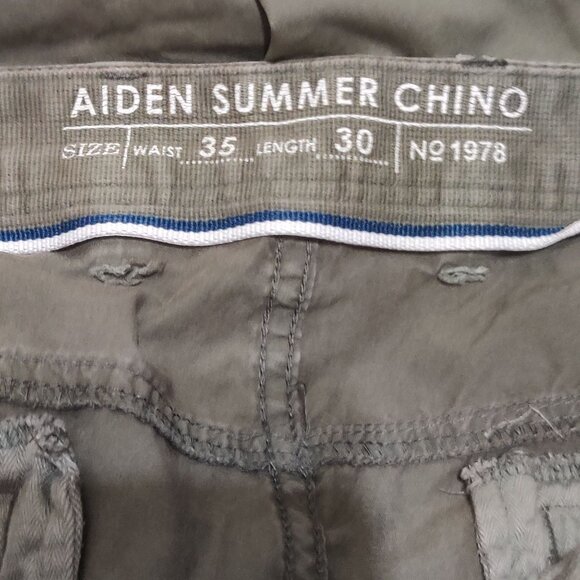 Gap Aiden Summer Chino 35 Olive Green Cargo Utility Pockets Casual Pants Grunge - Picture 4 of 10